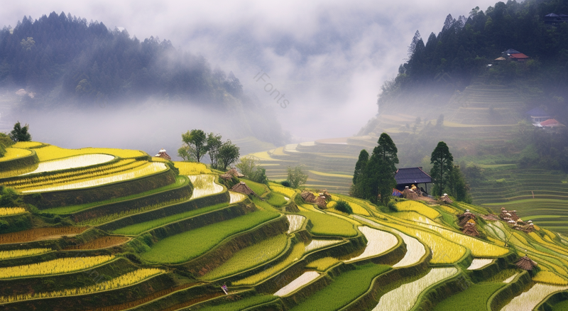 野外的水稻梯田高清特写摄影图,高清,摄影图,摄影图片,图片大全,摄影图免费下载